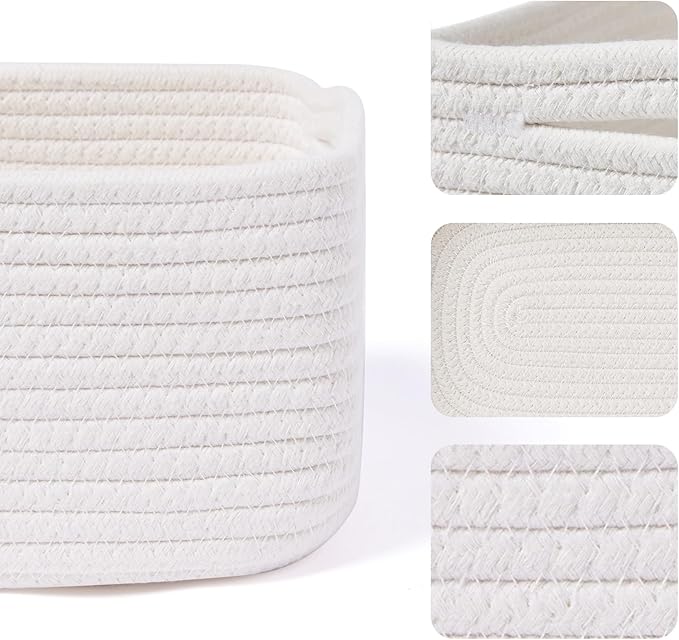 Small Storage Baskets for Organizing | Closet Organizer Bins | Shelf Toy Basket - Image 2
