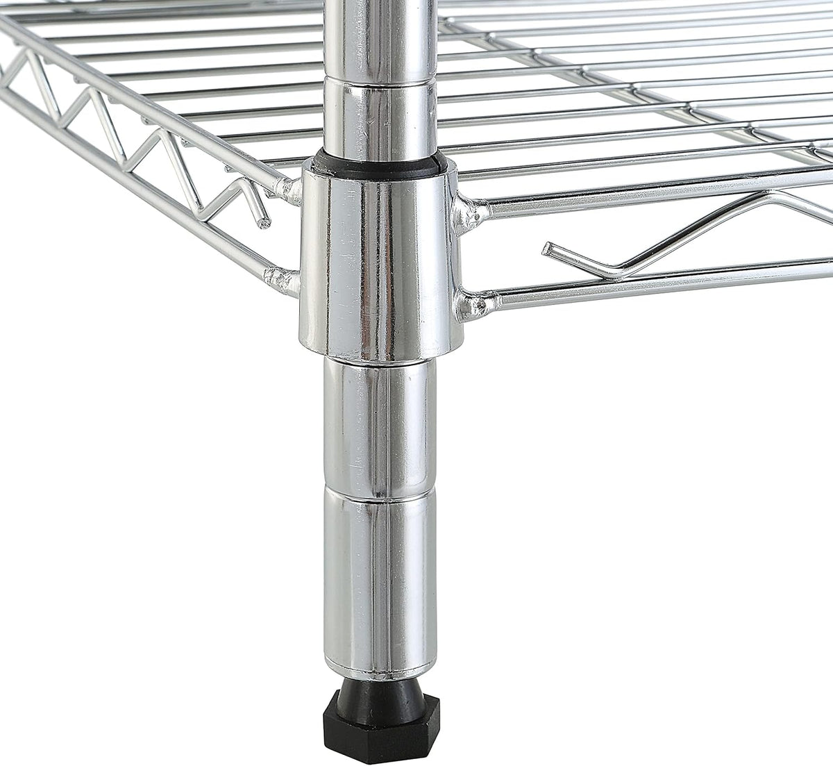 5-Shelf Tower Adjustable Storage Shelving Unit, Chrome, 16" X 16" X 54", 150 Lbs per Shelf