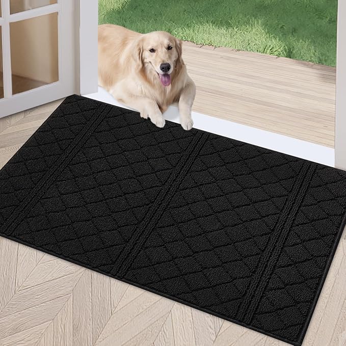 REFETONE Indoor Doormat, Front Back Door Mat 24"x36" Absorbent Rubber Backing by Refetone