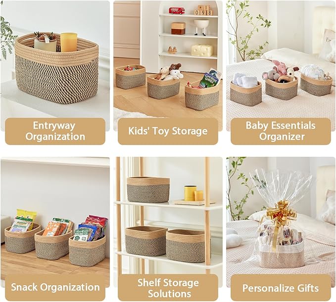 Small Cotton Rope Basket – Storage Bin - Image 7