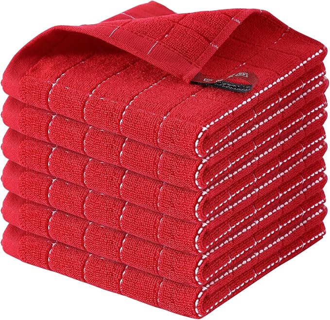 Homaxy 100% Cotton Terry Kitchen Dish Cloths, Ultra Soft and Absorbent Dish by Homaxy