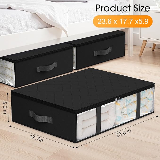 StorageRight Under Bed Storage Bins, Breathable Organizer - Image 3
