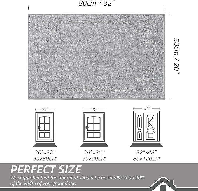 BEQHAUSE Door Mat 20" x 32", Non-Slip Door Mats Indoor Entryway Rugs Washable - Image 2