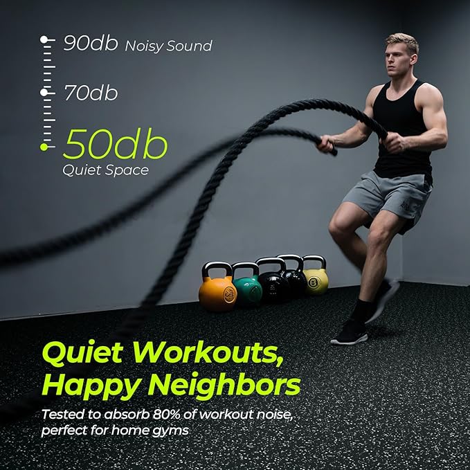 1/2in Thick 48 Sq Ft Rubber Top High Density EVA Foam Exercise Gym Mats - Image 5
