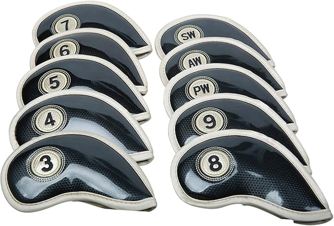 HISTAR 10pcs Crystal Pu Leather Golf Iron Head Covers Set Iron Club Headcover - Image 2