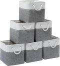 11 x 11 Inch Storage Cubes, 6 Pack Large Collapsible Fabric Storage Bin by ISEMINGLA