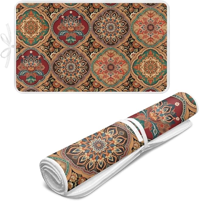 Folding Ironing Mat Heat and Steam Resistant Mandala Ironing Pad 32 x 16 Inch by Unknown