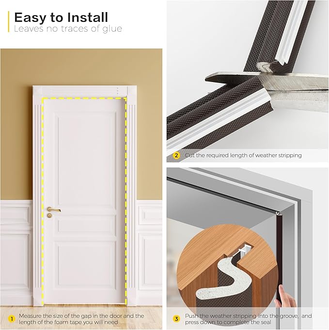 Weather Stripping Door Seal Strip Soundproof Q Foam Weather Stripping - Image 5