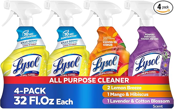 Lysol All Purpose Cleaner Spray, Kitchen & Bathroom Cleaner, Lemon Breeze by Lysol