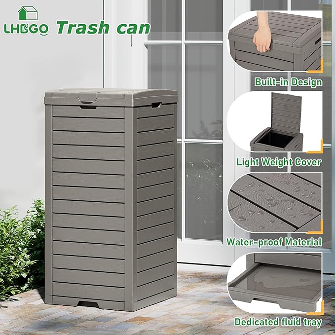 Outdoor Trash Can, 31 Gallon Garbage Can - Image 4