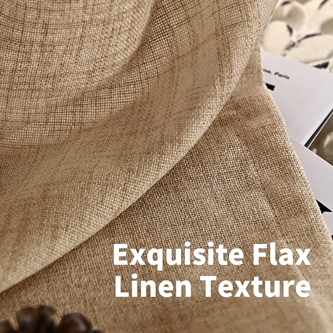 YoungsTex Toffee Linen Curtains 63 Inch Length - Image 3