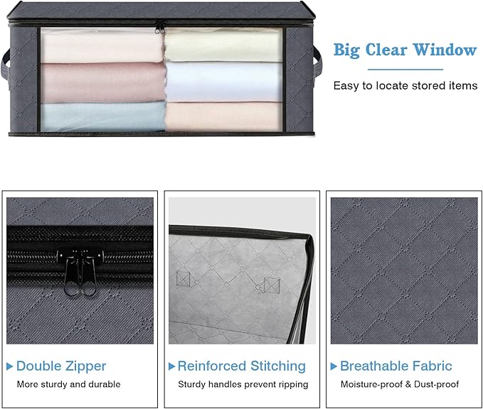 HomeHacks Storage 10-Pack Clothes Organizer Storage Bags Foldable Storage Box - Image 3
