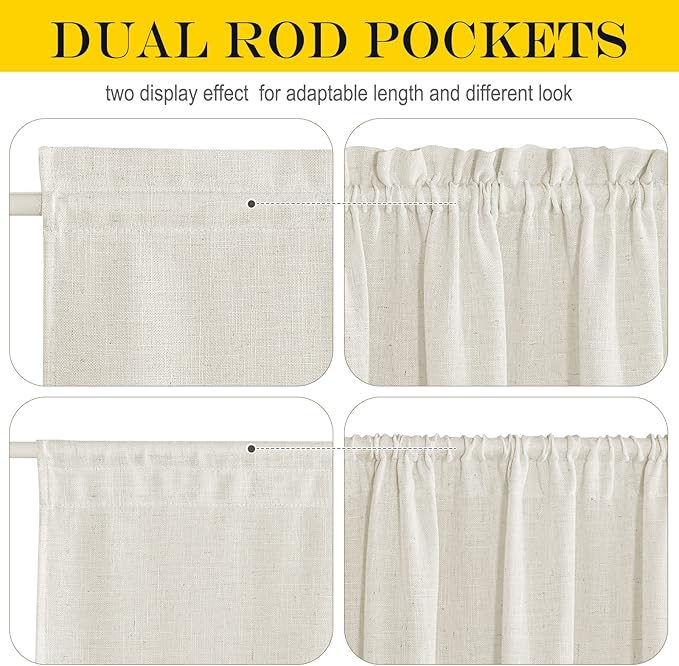 NICETOWN Linen Sheer Patio Door Curtain Drapery Panel - Image 3