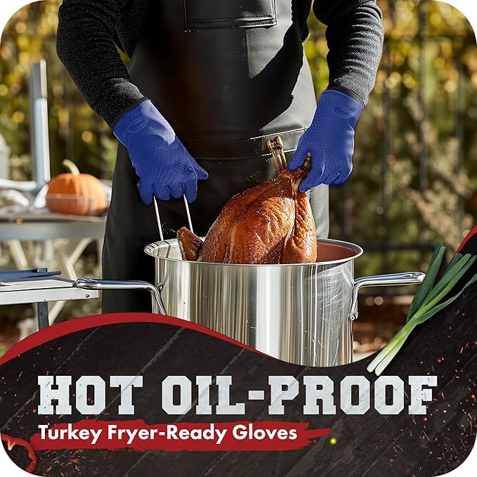 KITCHEN PERFECTION Silicone Smoker Oven Gloves -Extreme Heat Resistant Bbq - Image 5