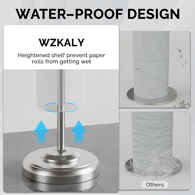 Toilet Paper Holder Stand with Storage – 4 Extra Rolls –Brushed Nickel Toilet - Image 4