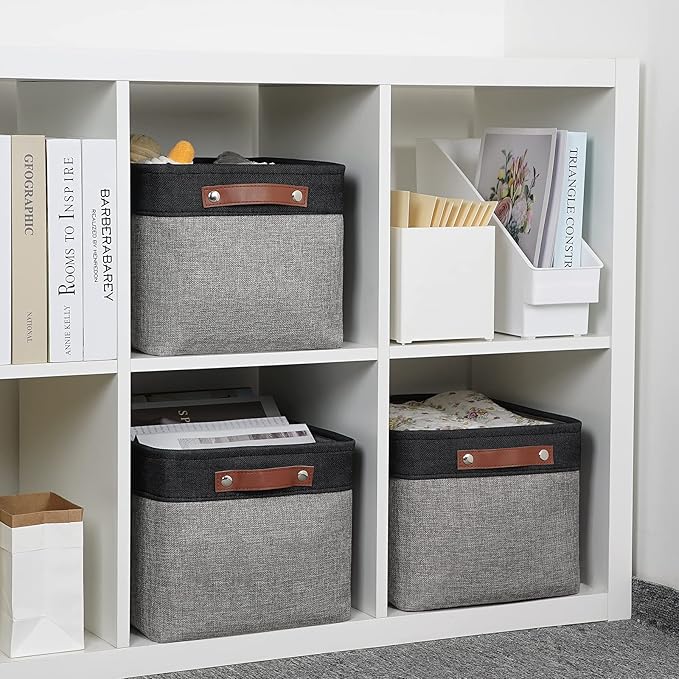 DULLEMELO Fabric Baskets for Storage, Rectangular Fabric Storage Bins - Image 7