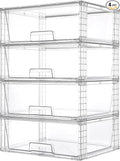 Vtopmart 4 Pack Large Stackable Storage Drawers, Easily Assemble Acrylic by Vtopmart