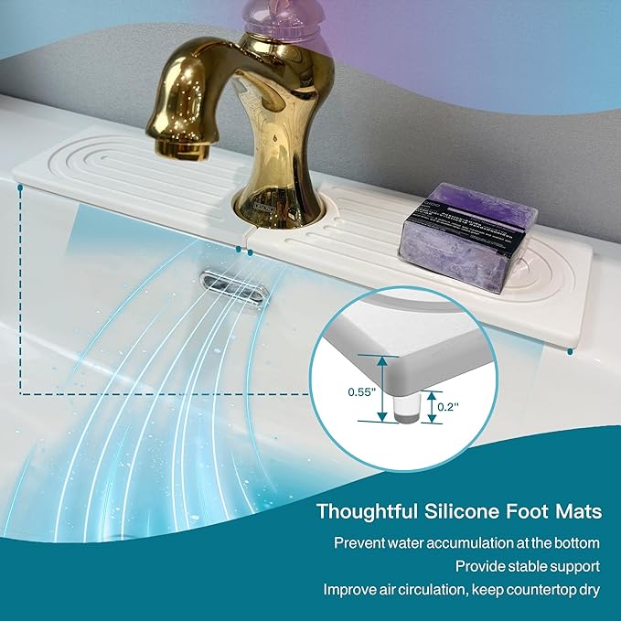 Bar Soap Holder, Diatomite Quick Drying Tray, Kitchen Drying Mat, Faucet Splash - Image 9