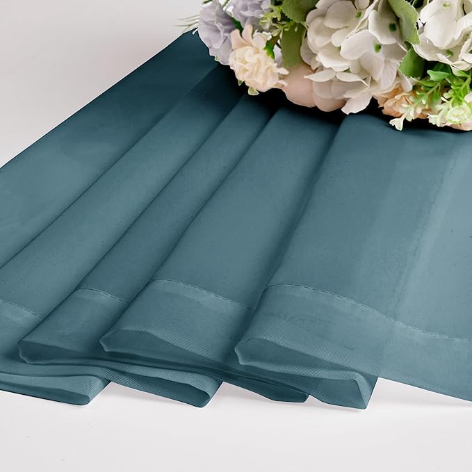 Chyhomenyc Stone Blue Sheer Curtains 30 inch Length 2 Panels, Light Filtering - Image 7