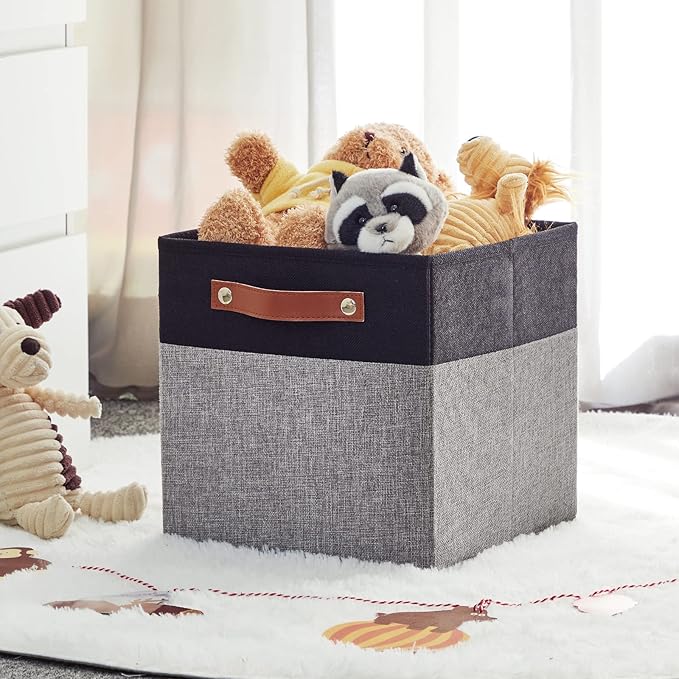 HNZIGE Fabric Cube Storage Baskets 11x11, Foldable Baskets - Image 5