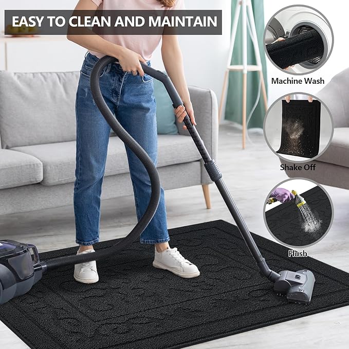FONEYI Indoor Door Mat 32" x 40", Dirt Trapper Door Mats Non-Slip Entryway Rugs - Image 5