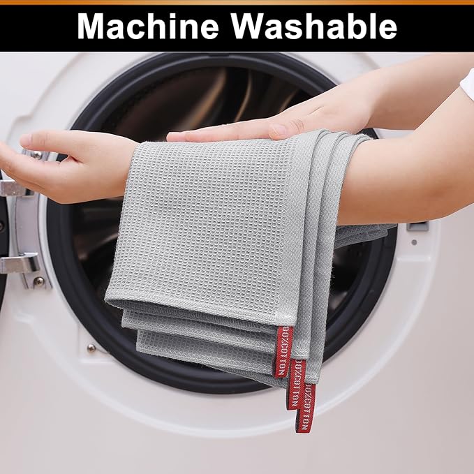 Homaxy 100% Cotton Waffle Weave Dish Cloths - Image 5