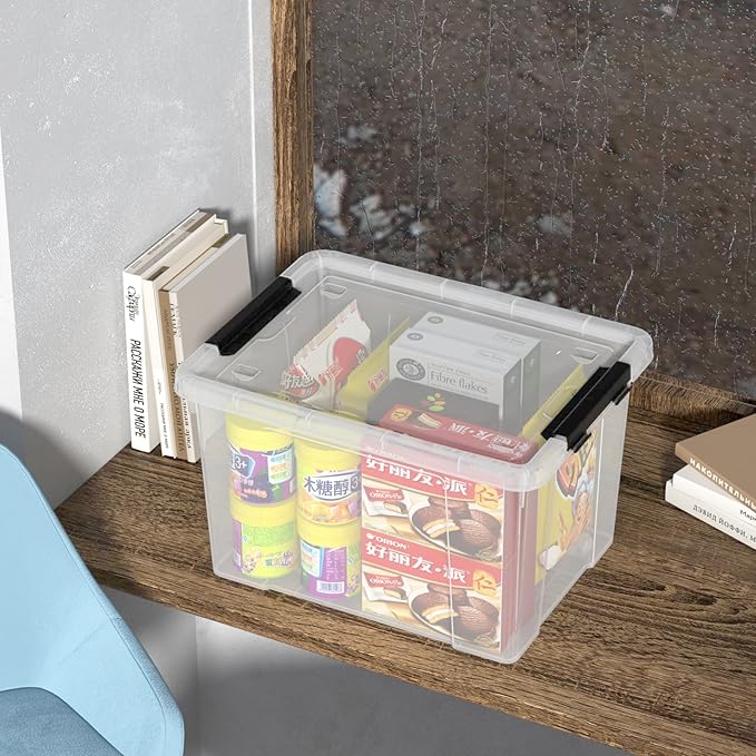 Zopnny 24 Quart Clear Plastic Storage Bin - Image 7