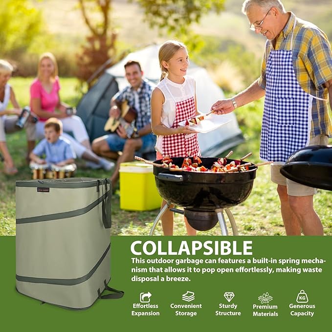 YUDI & GARDEN 46 Gallon Square Collapsible Yard Waste Containers｜Collapsible - Image 5
