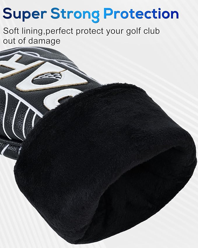 Big Teeth Golf Club Covers Full Set Driver Headcover Fairway Wood Hybrid Golf - Image 5
