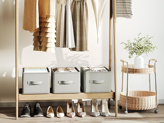 3 Pack Fabric Storage Bins for Shelves | 11.5x8.75x6.5in Closet Storage Baskets - Image 8