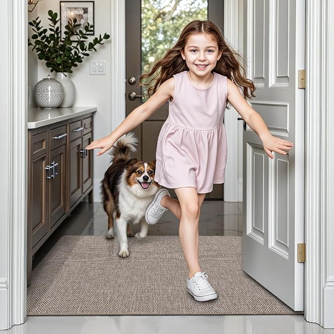 LUMI Ultra Thin Door Mat for Entryway, Low Profile Non Slip Rubber Backing - Image 4