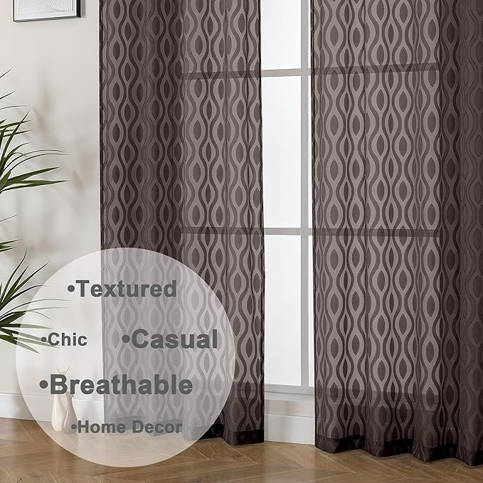 Aiyufeng Sheer Curtains 96 Inches Long - Image 8