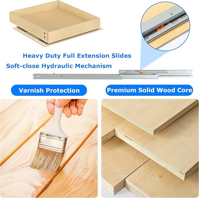 WelFurGeer Soft Close Pull Out Cabinet Organizer, Smooth Slide-Out Shelves - Image 5