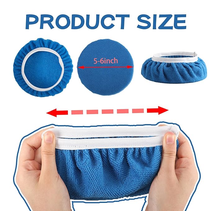 40 Pieces Polishing Bonnet Pads, Car Polisher Pad Bonnet 5-6 Inch, Car Buffer - Image 2
