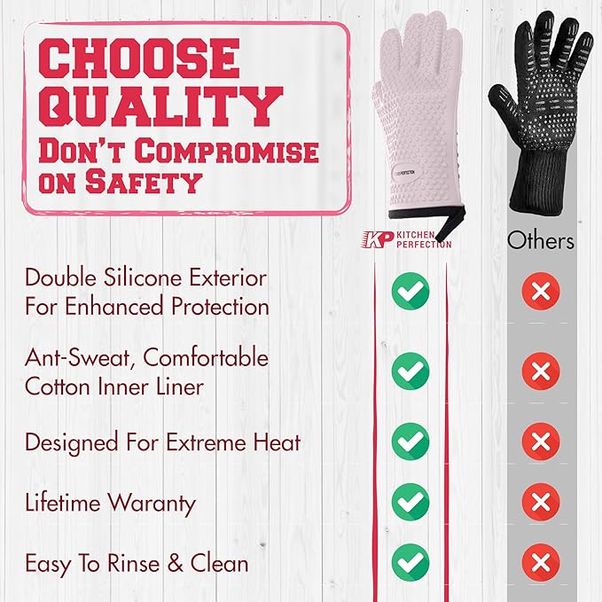 KITCHEN PERFECTION Silicone Smoker Oven Gloves - Image 9