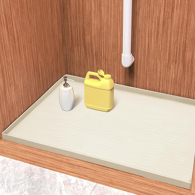 URMONA Waterproof Silicone Under Sink Mat 31'' x 22'' Shelf Liner by URMONA