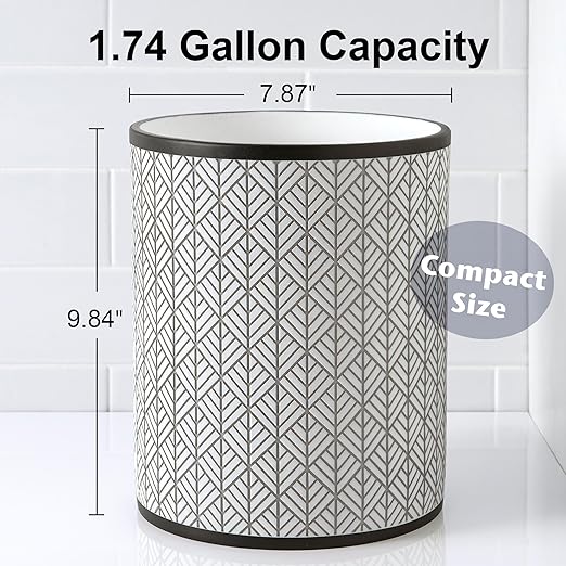 Allure Home Creation Shelby Resin Grey Multicolored Wastebasket Trash Can - Image 4