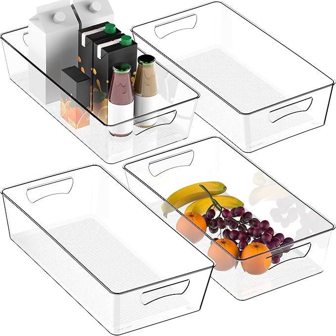 Simple Houseware 4 Pcs Kitchen Clear Bin Storage Organizer by SimpleHouseware