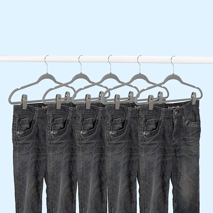 Grey Velvet Hanger Clips - Image 6