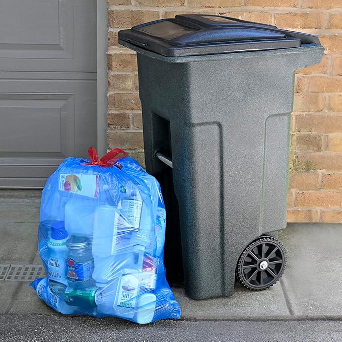 Amazon Basics Blue Recycling Trash Bags, 13 Gallon - Image 4