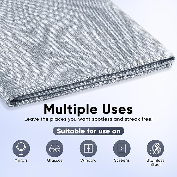 HOMEXCEL Microfiber Glass Cleaning Cloths 6 PK, Lint Free Streak Free, Reusable - Image 4