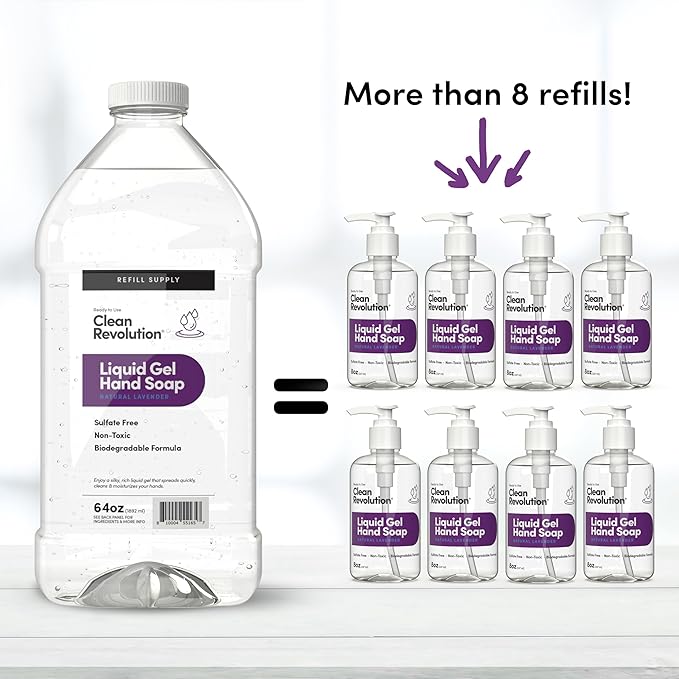 Clean Revolution Liquid Gel Hand Soap, Silky Rich Liquid, Quick Lather - Image 5