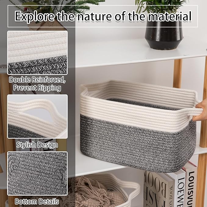 OIAHOMY 3 Pack Storage Basket for Organizing, toy organizers, Stylish Room Decor - Image 4