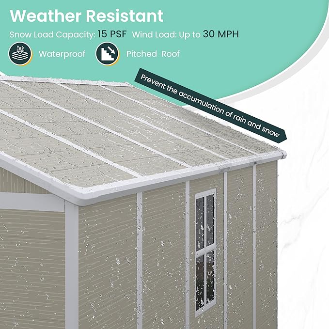 UDPATIO Outdoor Storage Shed 7.5x10.7 FT, Plastic Garden Shed - Image 7