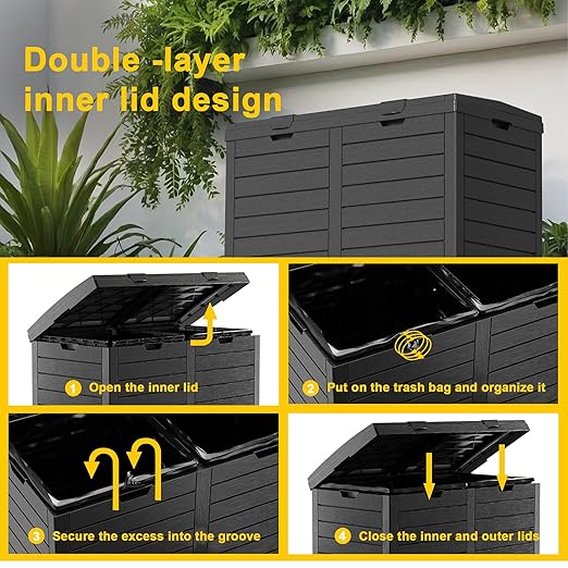 62 Gallon Outdoor Trash Can - Image 2