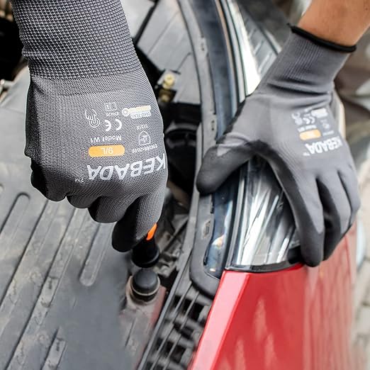 Kebada W1 Work Gloves for Men and Women, PU Coated Safety Gloves - Image 4
