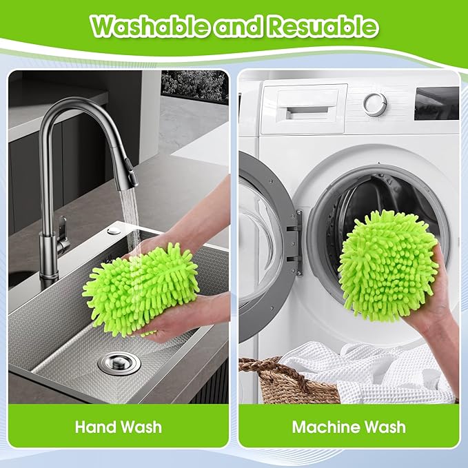 Chenille Mop Heads Replacements 4 Pcs & 1 Base Set - Image 4