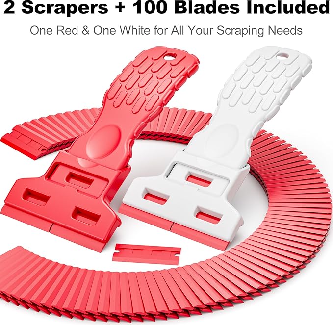 Dual-Width Plastic Razor Blade Scraper Tool Non Scratch - Image 2