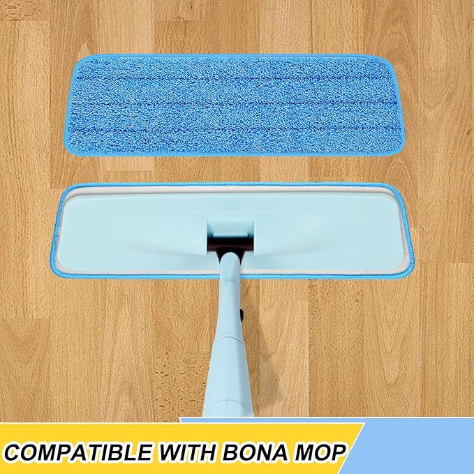 8 Pack 16.5 inch Reusable Mop Pads Microfiber Spray Mop Replacement Heads - Image 2