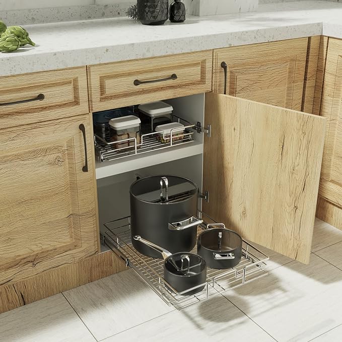 ROOMTEC Pull Out Cabinet Organizer, Cabinet Pull Out Shelves 20" W x 21" D - Image 8